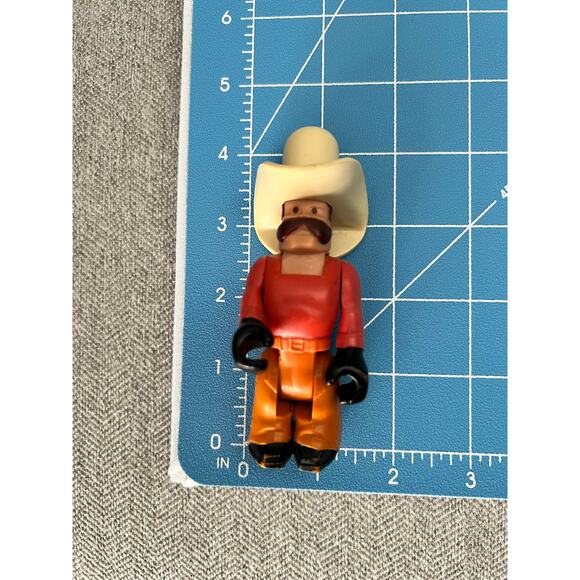 Vintage 1979 Fisher Price Husky Helper Cowboy 10 Gallon Hat/Red Shirt Mustache - Picture 5 of 5